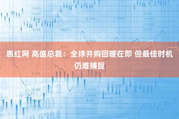 惠红网 高盛总裁：全球并购回暖在即 但最佳时机仍难捕捉